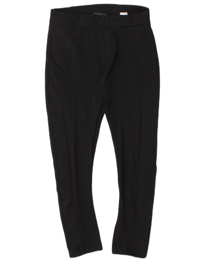 Zara Womens Leggings UK 14 Large Black Viscose