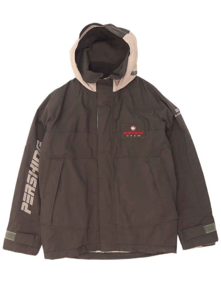 Murphy & Nye Herre Loose Fit Graphic Windbreaker Jacket UK 36 Small Black