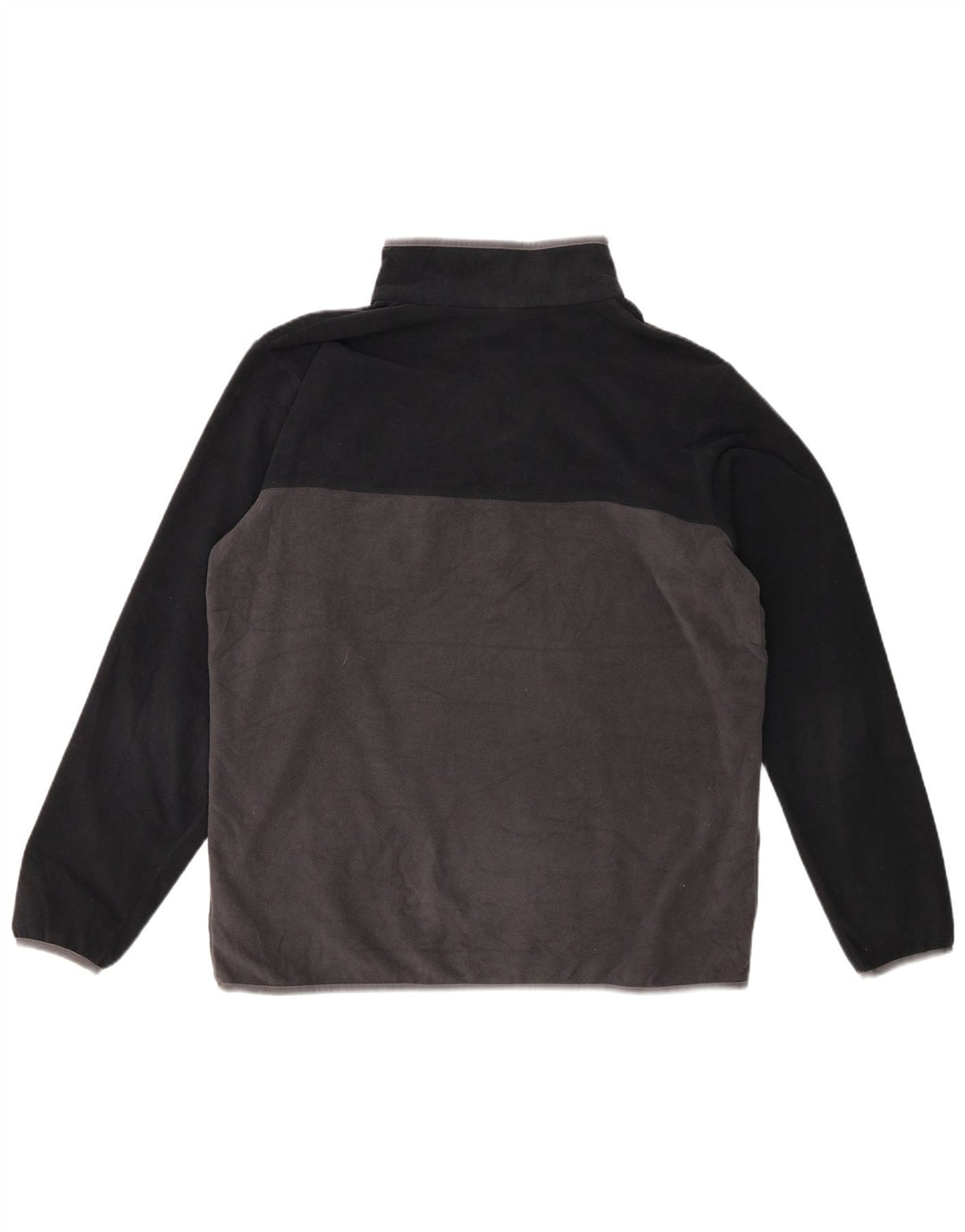Columbia Mens Button Neck Fleece Jumper Large Grey Colourblock Polyester