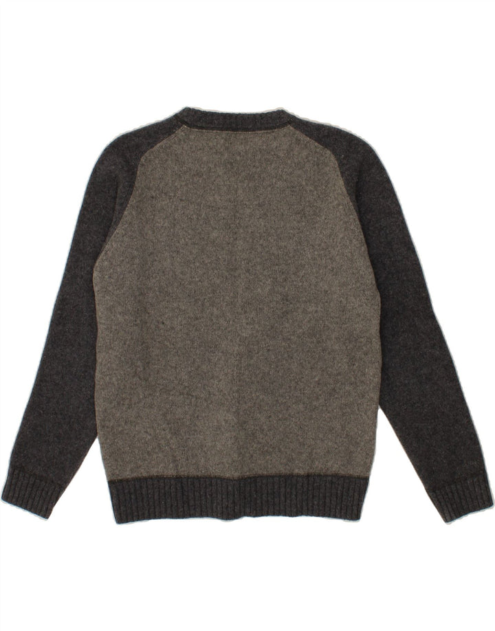 LEVI'S Herre sweater med rund hals, stor grå farveblok lammeuld