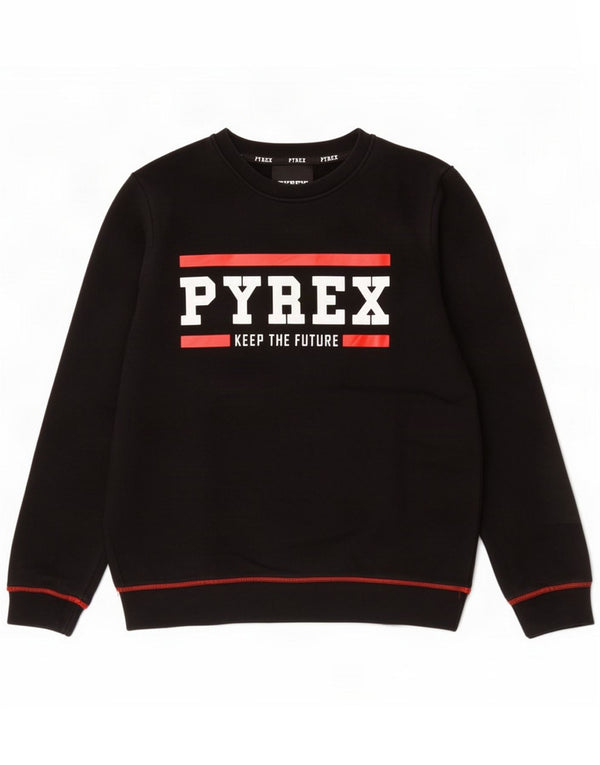 Pyrex grafisk sweatshirt til mænd Medium Sort Bomuld