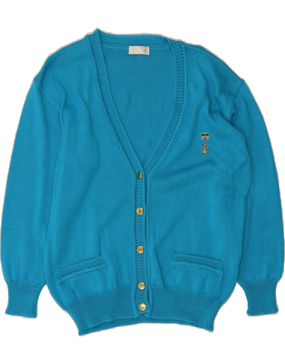 VINTAGE Womens Oversized Cardigan Sweater IT 48 XL Blue Cotton Vintage Vintage and Second-Hand Vintage from Messina Hembry 