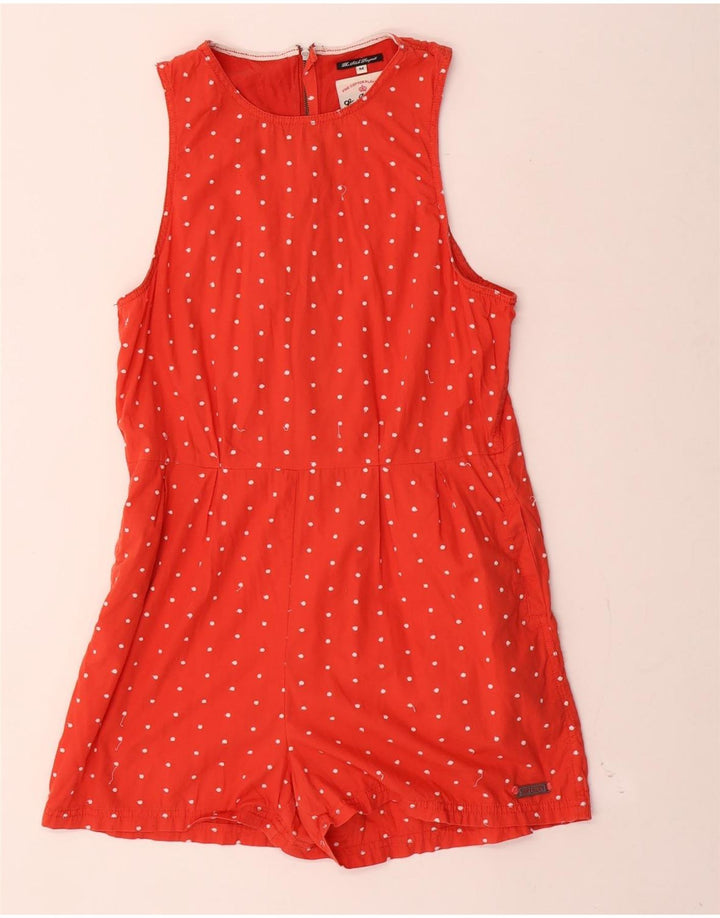 Superdry Damen Ärmelloser Playsuit UK 14 Medium Red Spotted