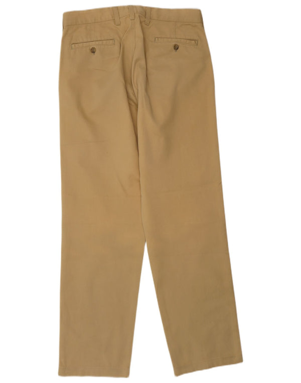 Armani Mens Straight Chino Trousers UK 36 Small W29 L30 Beige Cotton