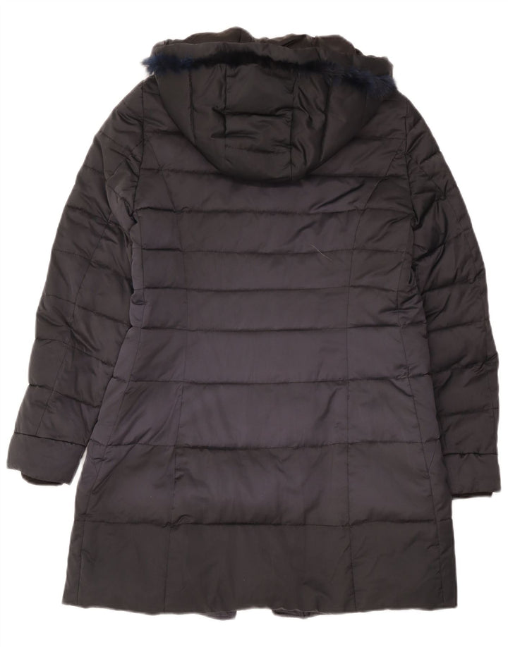 Nero Giardini Womens Hooded Padded Jacket IT 42 Medium Black Polyester