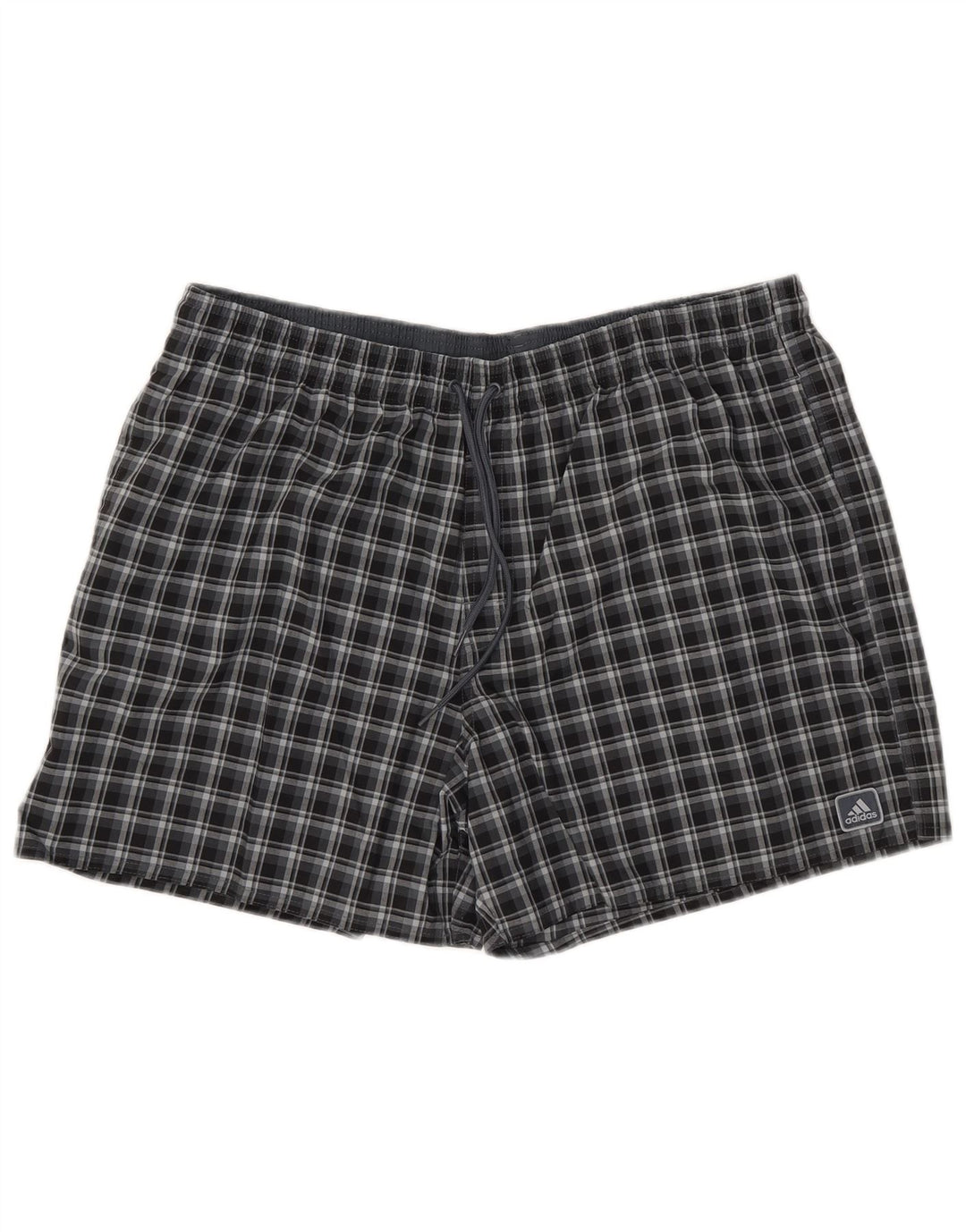 Adidas Mens Swimming Shorts XL Navy Blue Check Polyester