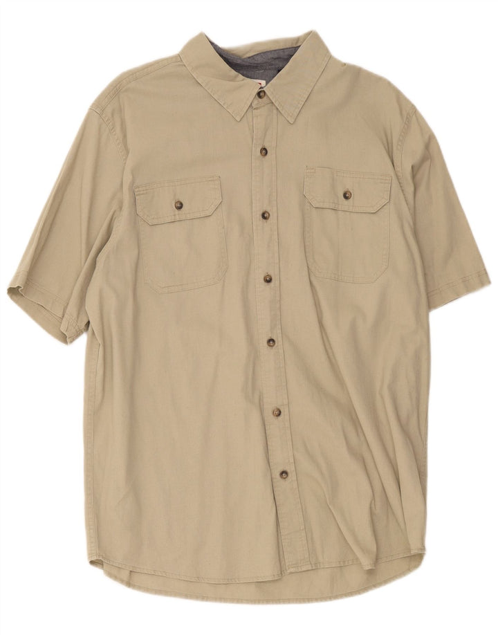 Wrangler Kortærmet Herreskjorte med normal pasform Stor Khaki Bomuld