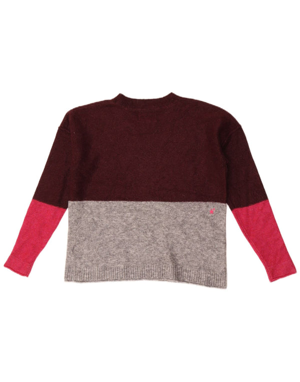 White Stuff Damen Crop Crew Neck Pullover Pullover UK 10 Small Burgund