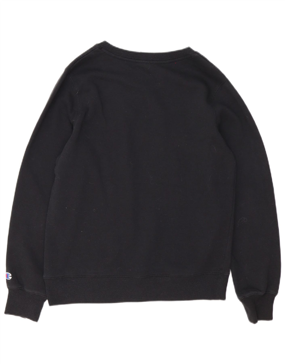 Champion Womens Graphic Sweatshirt Jumper UK 14 Medium Black Cotton