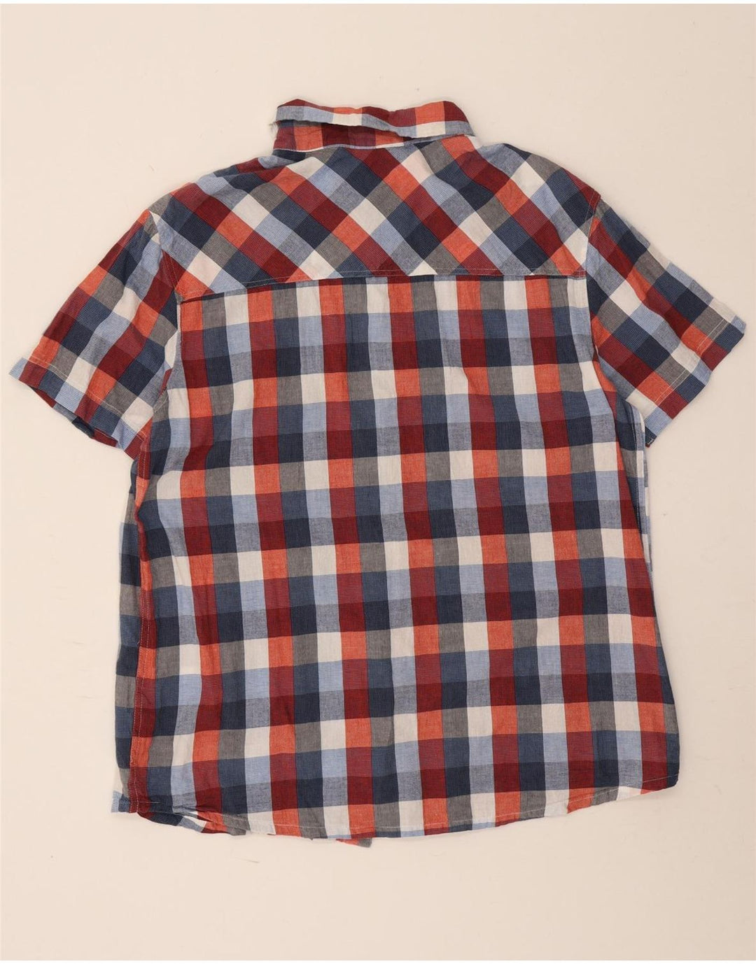 Camisa masculina de manga curta Mountain Warehouse grande algodão xadrez multicolorido