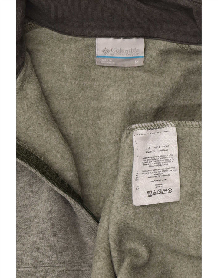 Columbia Womens Zip Neck Sweatshirt Jumper UK 14 Medium Grey Cotton