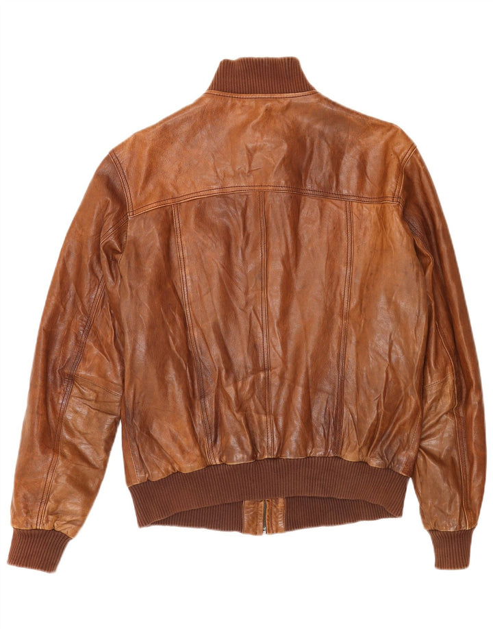 Conbipel Ανδρικό Δερμάτινο Μπουφάν Bomber IT 46 Small Brown