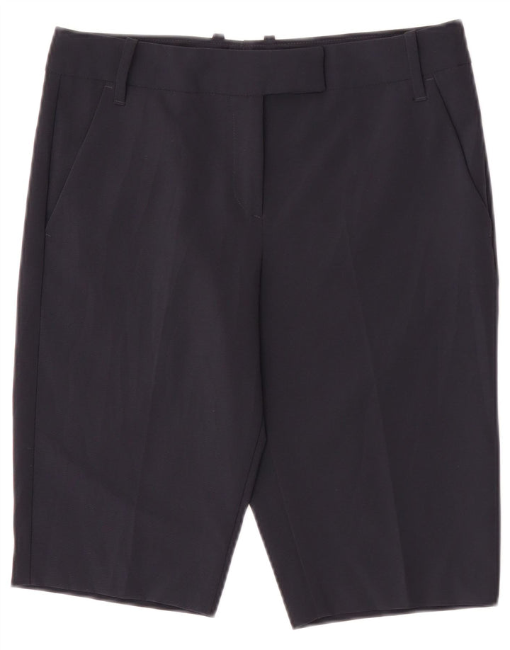 Benetton Womens Chino Shorts IT 40 Small W28 Navy Blue Polyester