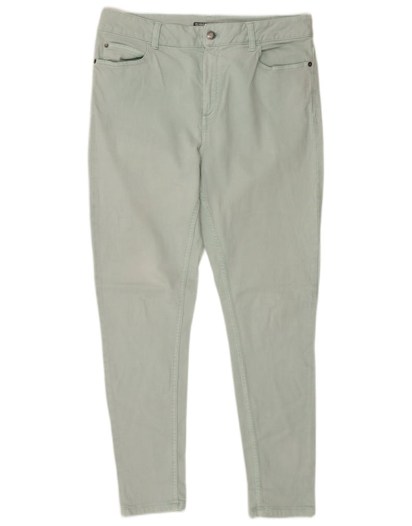 Marks & Spencer Womens Skinny Jeans UK 14 Large W32 L27 Green Cotton