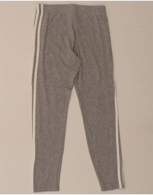 Leggings Adidas Bambina 11-12 Anni Cotone Grigio