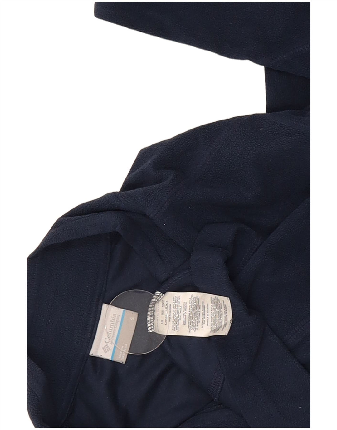 Columbia Mens Zip Neck Fleece Jumper Small Navy Blue Polyester