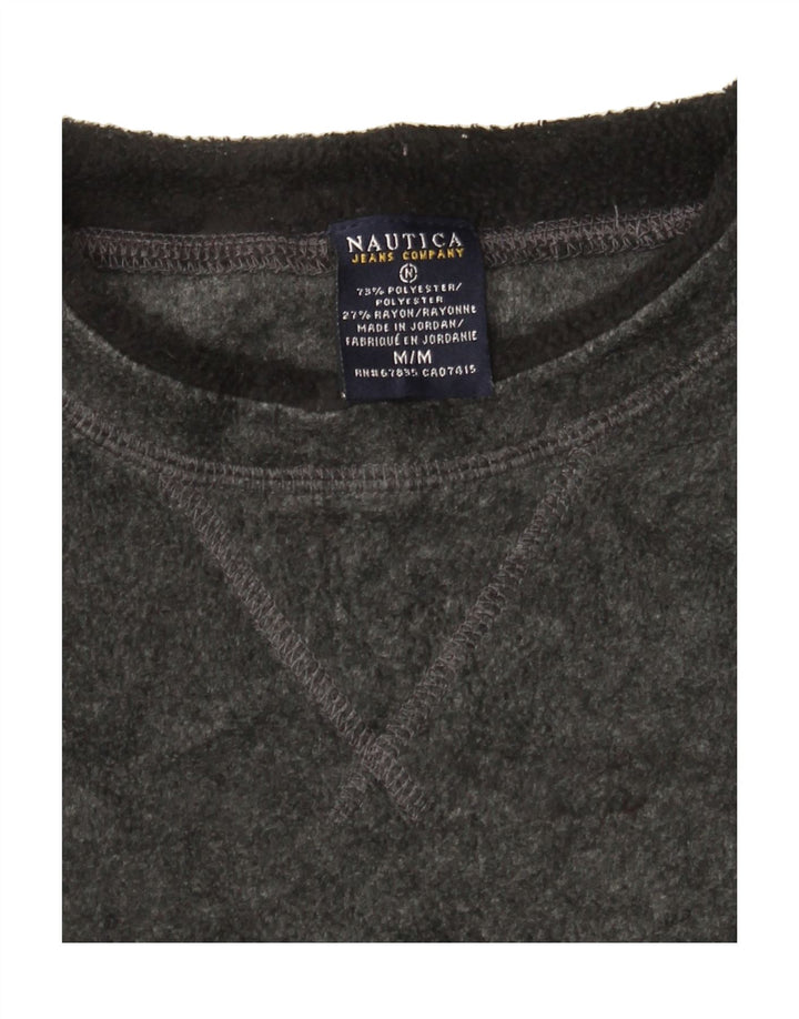 NAUTICA Mens Fleece Graphic Top Long Sleeve Medium Grey Polyester Vintage Nautica and Second-Hand Nautica from Messina Hembry 