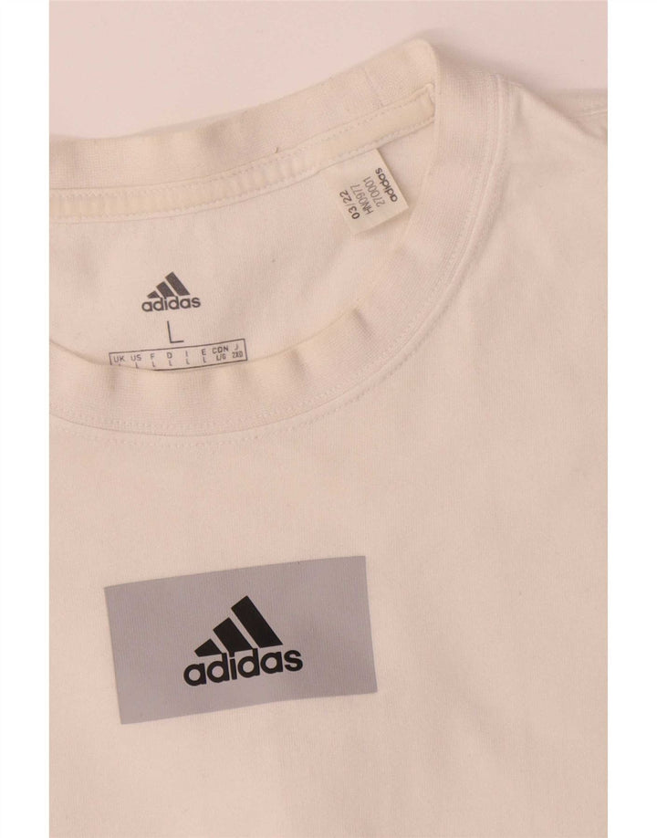 Adidas Herren T-Shirt Top Large Weiß Baumwolle