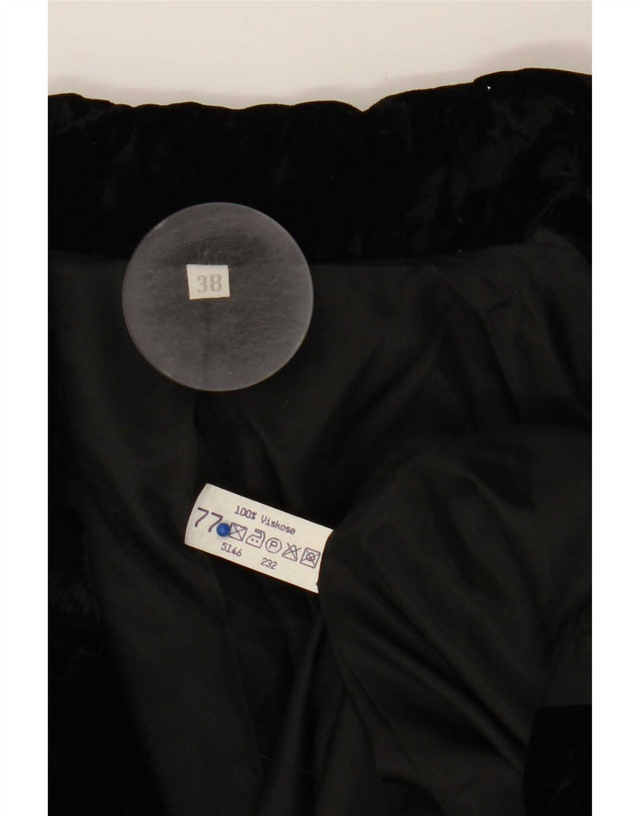 Vintage Womens 1 Button Velvet Blazer Jacket IT 38 XS Black Viscose