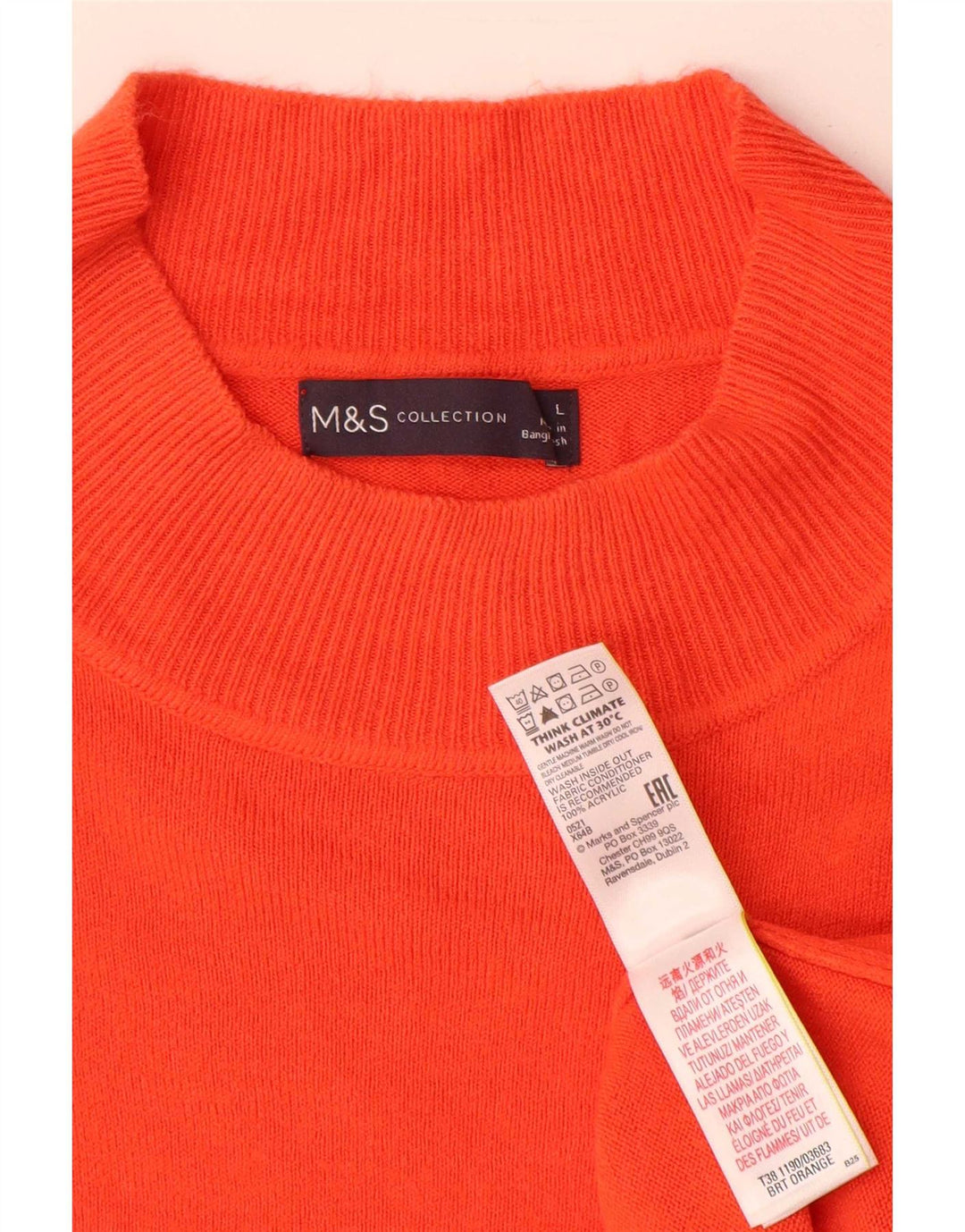 Marks & Spencer Pull col roulé pour femme UK 16 Large Orange