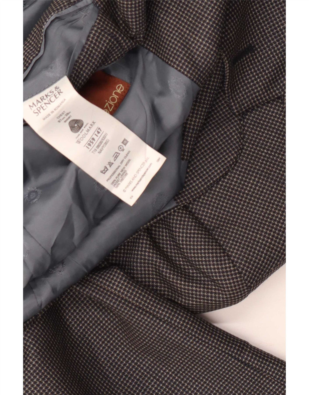 Marks & Spencer Herren-Kurzblazer, Gr. 38, mittleres Marineblau, geometrisch