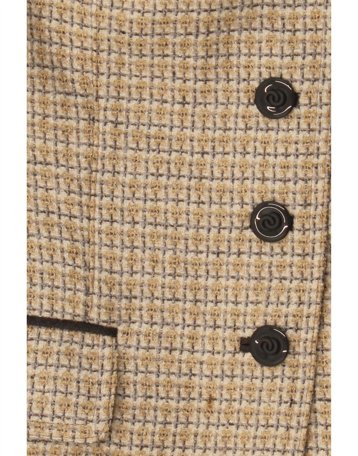Barbara Kessels Dame 4-knaps blazerjakke EU 38 Medium Beige ternet uld