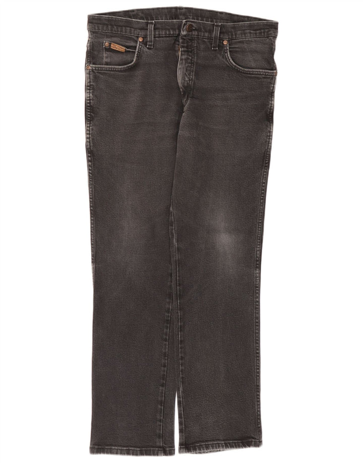 Wrangler Mens Straight Jeans W36 L30 Grey Cotton
