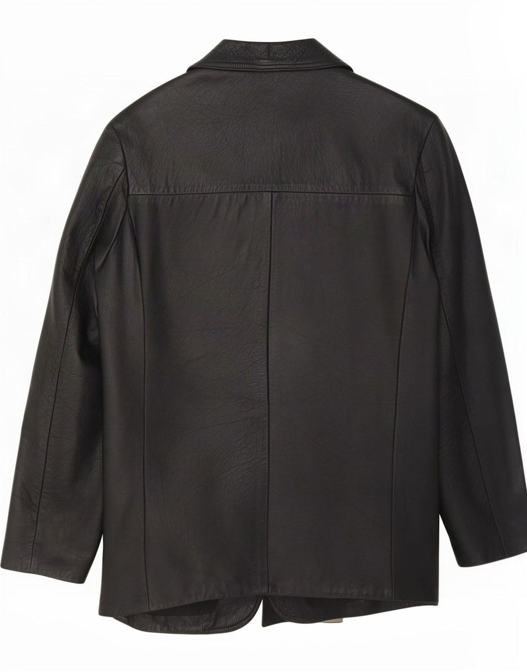 Vintage hombres 2 botones cuero Blazer chaqueta Reino Unido 38 medio negro
