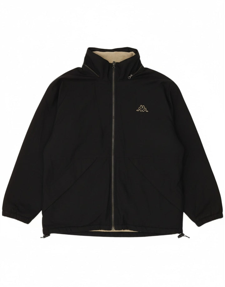 KAPPA Mens Reversible Jacket UK 36 Small Black Colourblock Polyester