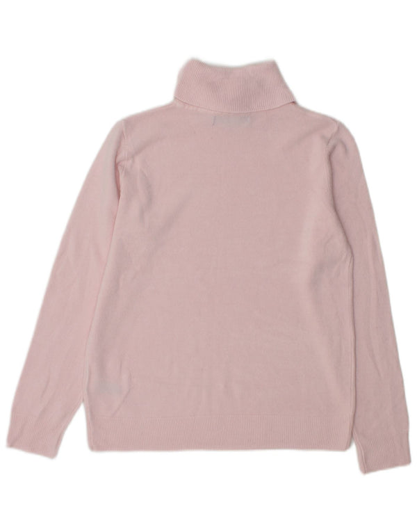 Maglione maglione a collo alto da donna Marks & Spencer UK 10 piccolo acrilico rosa