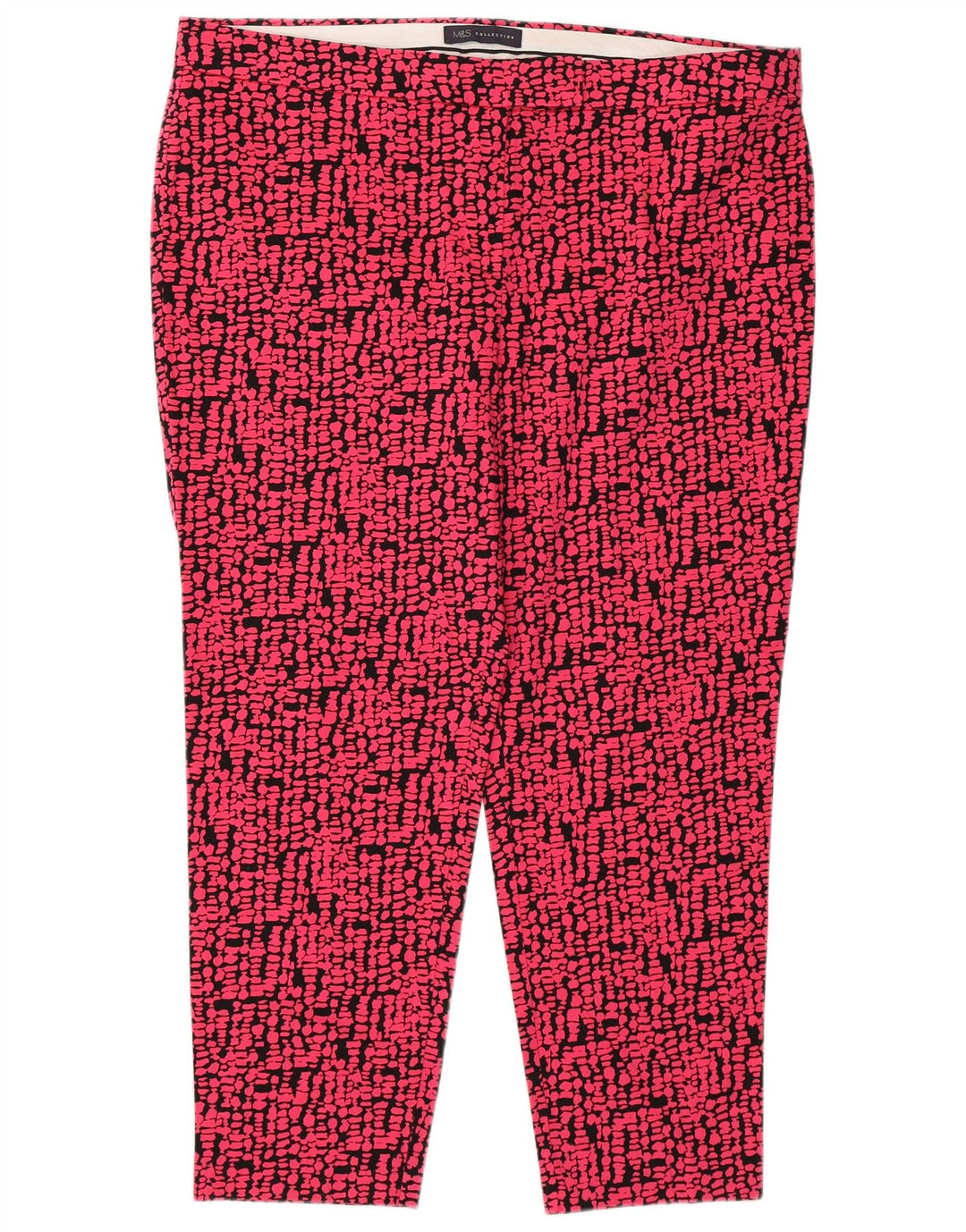 Marks & Spencer Womens Abstract Pattern Cropped Trousers UK 18 XL W38 L25 P