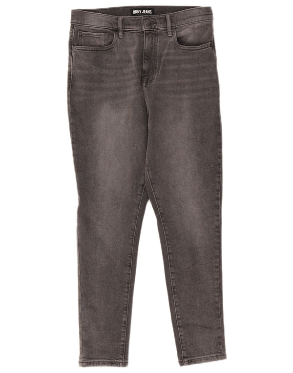 Dkny Womens High Waist Crop Skinny Jeans W30 L26 Grey Cotton