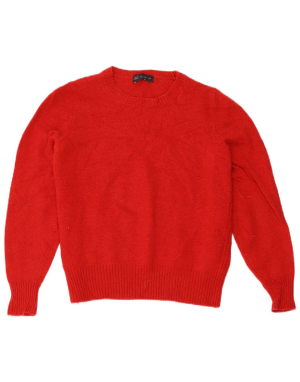 Marks & Spencer Dame Boat Neck Jumper Sweater UK 18 XL Rød lammeuld