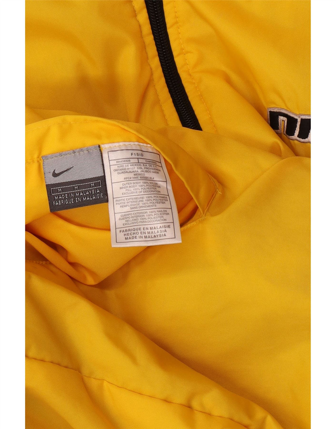 Nike Mens Hooded Reversible Jacket UK 38 Medium Yellow Nylon