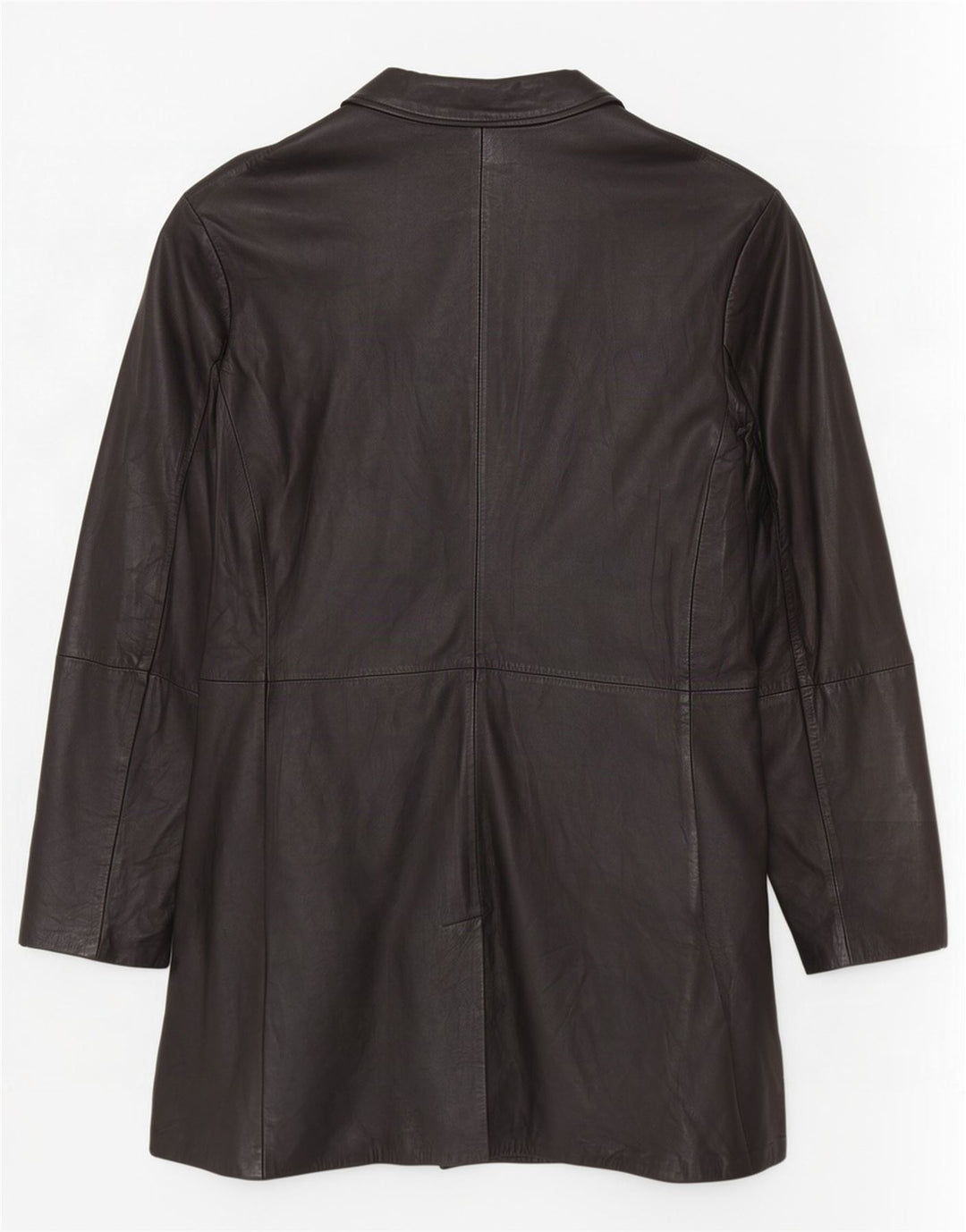 Vintage hombres cuero abrigo Reino Unido 40 grande negro
