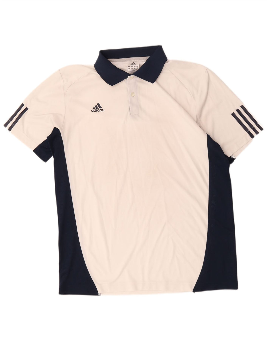 Adidas Mens Climacool Polo Shirt Large White Colourblock Cotton