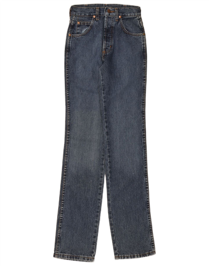 WRANGLER Womens Resolution Straight Jeans W24 L34 Navy Blue Cotton