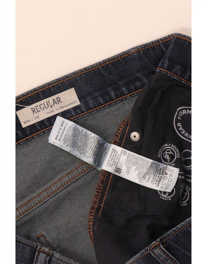 Marks & Spencer Mens Regular Straight Jeans W36 L32 Blue Cotton