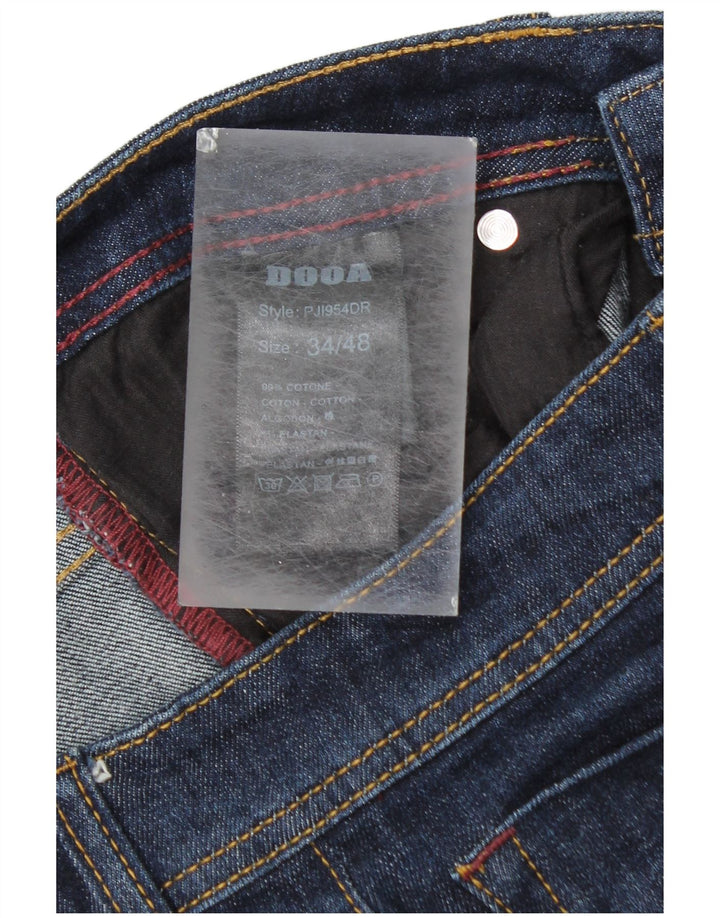 Vintage Mens Slim Jeans IT 48 Medium W34 L30 Navy Blue Cotton