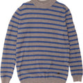 JACK & JONES Mens Crew Neck Jumper Sweater Medium Grey Striped Acrylic Vintage Jack & Jones and Second-Hand Jack & Jones from Messina Hembry 