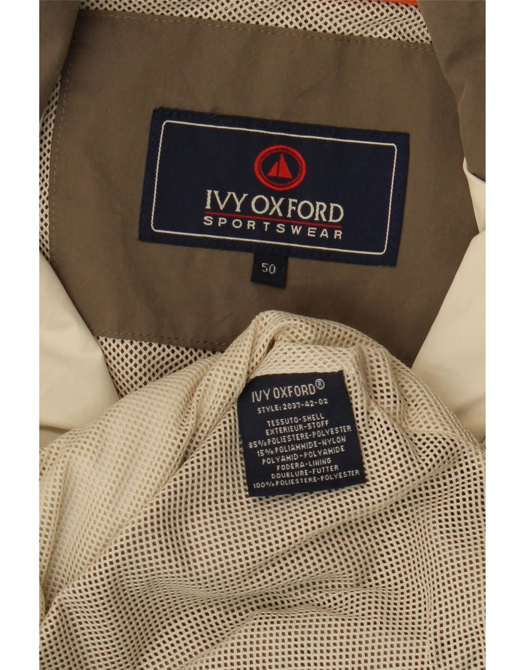 IVY OXFORD Mens Utility Gilet IT 50 Large Brown Polyester Vintage Ivy Oxford and Second-Hand Ivy Oxford from Messina Hembry 