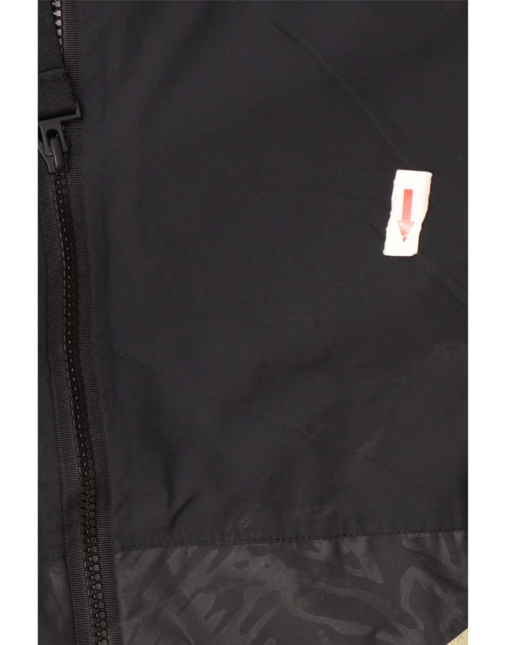 Adidas Mens Hooded Rain Jacket UK 40 Large Black Geometric