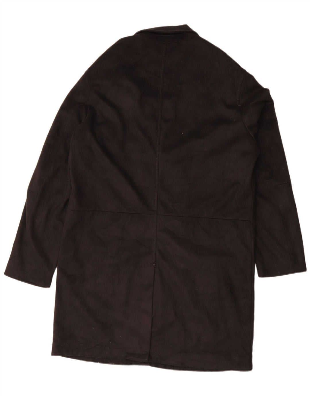 Zara Mens Loose Fit Overcoat UK 38 Medium Black Polyester
