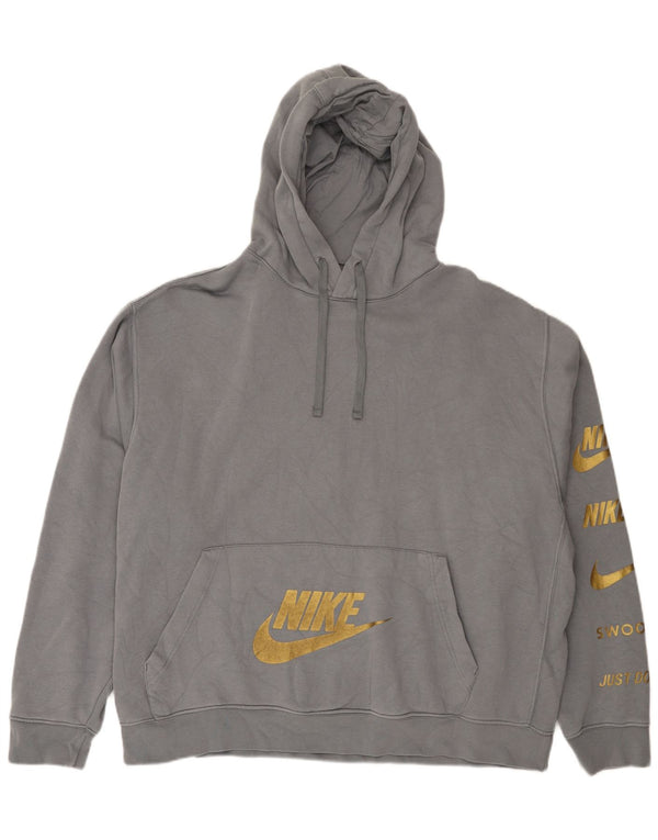 Nike Femme Swoosh Graphic Sweat à capuche surdimensionné UK 20 2XL Gris Sports