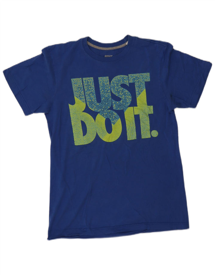 Nike Herre Regular Fit Grafisk T-Shirt Top Lille Blå Bomuld