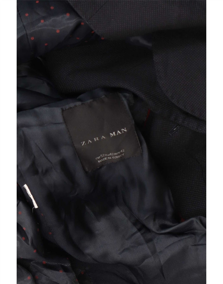 Мужской пиджак Zara на 2 пуговицах EU 52, большой темно-синий