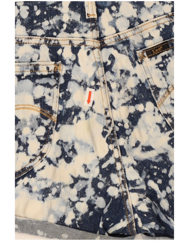 Lee Womens Denim Hot Pants W28 Medium Navy Blue Tie Dye Cotton