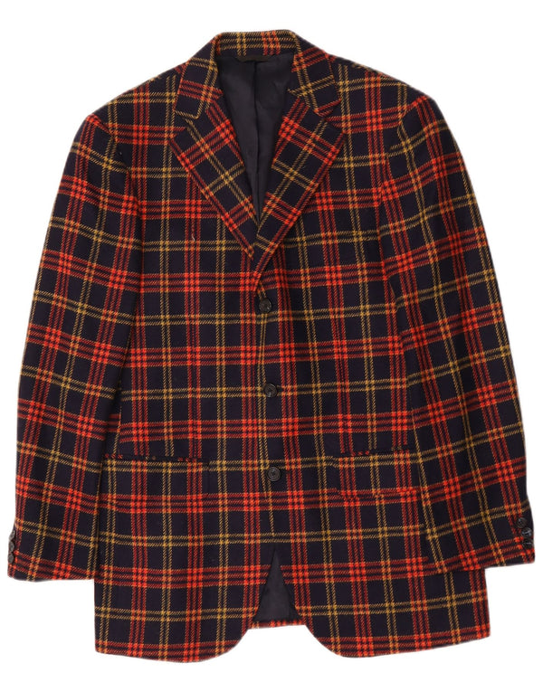 Sutor Mantellassi Herre 3 Button Blazer Jacket IT 46 Small Navy Blue Check