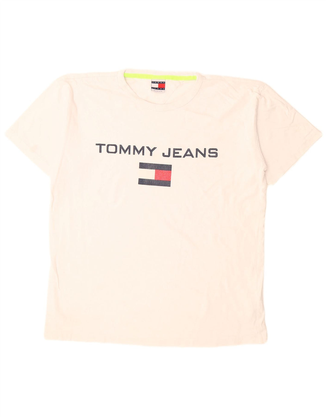 Tommy Hilfiger Mens Graphic T-Shirt Top Medium White Cotton
