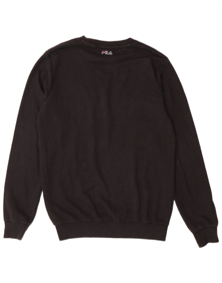 Fila Mens Graphic Sweatshirt Jumper Small Black Cotton